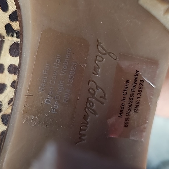 Sam Edelman Leopard Printed Calf Hair Boots w/ Leather Collar - Picture 6 of 7